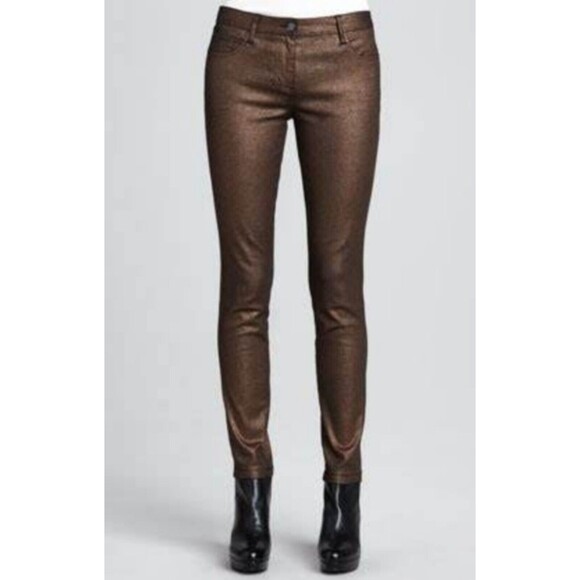 Trina Turk Denim - New! Trina Turk Jeans Women's 6 Metallic Bronze Skinny Evening Party Disco Retro